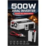 SORA GROUP Araç ve Karavan İçin 500W 12V DC 220V AC USB Çıkışlı Fanlı İnverter Akü Güç Dönüştürücü