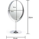 Sora Home Oval 360° Dönebilen Masaüstü Ayaklı Mini Krom Ayna 15x25cm Gri Renk Tasarım Dayanıklı Metal - Gümüş