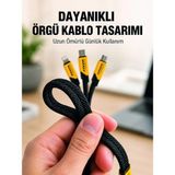 Sora Home USB 3'ü 1 Arada Şarj Kablosu 240W Pd Destekli Çoklu Şarj Kablosu - Standart - Renkli