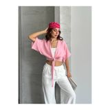 Sore Collection Kadın Müslin Bağlamalı Bolero Bluz Oversize Salaş Yazlık Kimono Hırka
