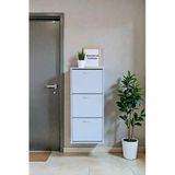 Soren 3 Düşer Kapaklı 52 Cm Beyaz Ayakkabılık 52X114x26 Cm Asma 6 Bölmeli Ayakkabılık