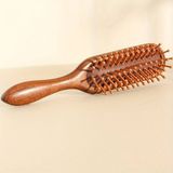 Sorendy Ahşap Dişli Saç Fırçası Doğal Saç Açıcı Kadın Saç Derisi Masaj Tarağı 19 cm AF-102 - Ahşap Renk