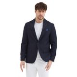 Sorex Erkek Lacivert Poliviskon Kumaşlı Slim Fit Kendinden Mendilli Mono Yaka Spor Blazer Ceket Lacivert 58