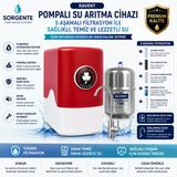 Sorgente Ravent 5 Aşamalı Pompalı Su Arıtma Cihazı - Paslanmaz Çelik Tanklı - Paslanmaz Çelik Krom Musluklu