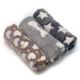 SORKUT 1 Paket 3 Yavru Köpek Battaniyesi, Süper Yumuşak Sıcak Uyku Matı, Gri Şirin Baskı Battaniye, Kabarık Polar Evcil Hayvan Battaniyesi, Flanel Köpek Battaniyesi, Küçük Köpekler için Kabarık Kediler, Yıldız, Kemik ve Aşk-Küçük (23"x16")