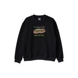Sorry, My Fault Baskılı Tektonik Plaka Siyah Bisiklet Yaka Sweatshirt