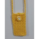 Sorte Store Sarı Merserize Ipten El Örgüsü Handmade Cep Telefonu Çantası Omuz Çantası Çapraz Çanta - 3T0 - Sarı