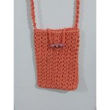 Sorte Store Turuncu El Örgüsü Handmade Merserize Ipten Cep Telefonu Çantası Omuz Çantası Çapraz Çanta - 51R-Turuncu