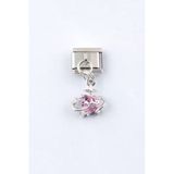 Sortie Aksesuar Kalp Ve Yıldız Figürlü Zirkon Taşlı Paslanmaz Çelik İtalyan Charm Bileklik Kişiselleştirme Eki Link