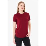 Sortie Collection Kadın Etek Ucu Damla Yırtmaçlı Basic Modal Bluz - Bordo - XL