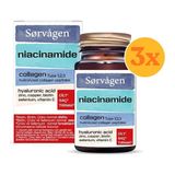 Sorvagen Niacinamide Collagen Hyaluronic Acid 60 Tablet - 3 Adet (Toplam 180 Tablet) - Dezenfektan Hediyeli (%72 Alkol)