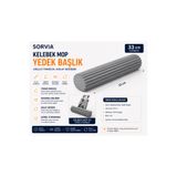 Sorvia Kelebek Mop Yedek Başlığı 33 cm Pva Sünger Mop Yedeği Kendinden Sıkmalı Yer Silme Mopu Sünger Başlık Kıl Tüy Toz Temizlik Aparatı