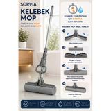 Sorvia Mop Kendinden Sıkmalı Pva Sünger Mop 124 Cm Çelik Saplı Yer Silme Ve Zemin Temizlik Mopu Kıl Tüy Toz Toplayan Temizlik Seti