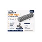 Sorvia Mop Yedek Başlığı 33 Cm Pva Sünger Mop Yedeği Kendinden Sıkmalı Yer Silme Mopu Sünger Başlık Kıl Tüy Toz Temizlik Aparatı