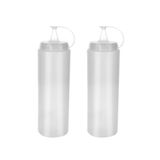Sos Şişesi Sosluk Ketçap Mayonez Sızdırmaz Yağlık Sirkelik İnce Uçlu Plastik Şişe BPA FREE (Şeffaf, 700 ml)(2)