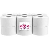 Sos Tedarik Mini Jumbo Tuvalet Kağıdı 12 Rulo 3 Kg. - Beyaz
