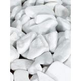 SOSC Natural Beyaz Dolomit Dekoratif Çakıl Taşı, İç ve Dış Mekan Peyzaj için, 2-4 cm, 1 kg, Bahçe Saksı Süsü