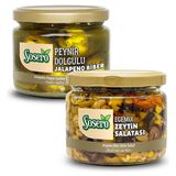 Sosero Egemix Mantarlı Zeytin Salatası 290 gr & Peynir Dolgulu Jalapeno Biber 290 gr ( Ikisi Bir Arada ) - 580 gr