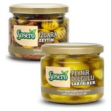 Sosero Peynir Dolgulu Balık Biber 290 gr &ızgara Zeytin 290 gr ( Ikisi Bir Arada) - 580 gr