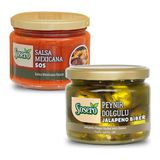 Sosero Peynir Dolgulu Jalapeno Biber 290 gr & Salsa Meksikana Sos 290 gr (Ikisi Bir Arada) - 580 gr