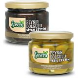 Sosero Peynir Dolgulu Siyah Zeytin 290 gr & Peynir Dolgulu Yeşil Zeytin 290 gr ( Ikisi Bir Arada ) - 580 gr