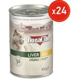 Soslu Ciğerli Yaş Kedi Maması, 400 gr x 24 Adet, Tüm Irklar Için, Doğal, Şeker Içermez