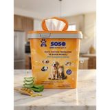 Soso Evcil Hayvan Temizleme ve Bakım Mendili - Aloe Vera & Vitamin E Katkılı - Turuncu