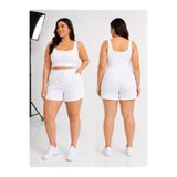 SOSYETE AVM Kadın Curve Beyaz Büyük Beden Çepsiz Şort 70 & 90 kg aralığa