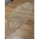 Sosyete Dükkanı Dantel Detaylı Cappuccino Runner (110x35cm)