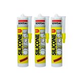Soudal 3 Adet Soudal Şeffaf Silikon 280 Gr