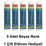 Soudal 5 Adet Silikonize Mastik Beyaz 500 gr