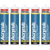 Soudal 5 Adet Soudal Acryrub Silikonize Mastik 500 Gram Antrasit Gri