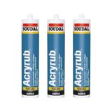 Soudal Acryrub Beyaz Akrilik Mastik 3 Adet Beyaz