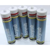Soudal Acryrub Siliconized Akrilik Mastik – Antrasit Gri (5 Adet) | Boyanabilir & Silikonlu Derz Dolgu | Iç Cephe Sızdırmazlık ve Tamir Silikonu - 001-Renkli