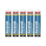 Soudal Acryrub Silikonize Mastik 500 Gram 5'li Paket Tüm Renkler