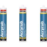 Soudal Acryrub Silikonize Mastik Kahverengi 310 ml 3'lü