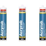 Soudal Acryrub Silikonize Mastik Siyah 3'lü