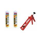 Soudal Beyaz Silikon 2'li 280 gr Tabanca ile Kullanıma Uygun Dayanıklı Materyal