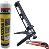 Soudal Beyaz Silikon ve Plastik Silikon Tabanca