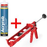 Soudal Beyaz Silikonize Mastik 500 Gram + Silikon Tabancası Set