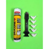Soudal Silikon Beyaz ve Silikon Çekme Kazıma Aparatı 2 Li Set