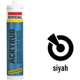 Soudal Silikonize Akrilik Siyah Mastik 500 gr Suya Dayanıklı Kaliteli Sızdırmazlık