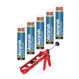 Soudal Silikonize Mastik 5 Adet kahverengi Mastik + 1 Adet Tabanca kahve 500gr Acryrub