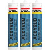Soudal Silikonize Mastik 500 gr 3 Adet - Siyah