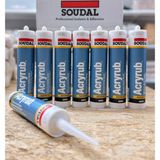 Soudal Silikonize Mastik 500 Gr Beyaz Su Bazlı Akrilik İzolasyon ve Dolgu Malzemesi