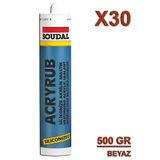 SOUDAL Silikonize Mastik Beyaz 500 Gr (30 Adet)
