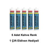 Soudal Silikonize Mastik Kahverengi 500 gr 5 Adet