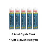 SOUDAL SİLİKONİZE MASTİK SİYAH 500 GR 5 ADET