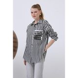 Soul 32200 Kadın Gömlek - Siyah - Gri - L - XL