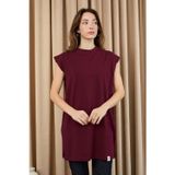 Soul Kadın Basic Kolsuz T-shirt - 30725TUN - BURGUNDY